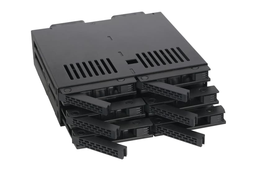 ICY DOCK ExpressCage MB326SP-1B Lot de 6 racks amovibles pour disque dur SATA/SAS 2,5" avec plateaux sans vis dans une baie 5,25" - 7