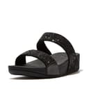 Fitflop Women's Lulu Glitter Slides, Summer Sandal - Lightweight & Comfortable with Natural Arch Support - Black Glitter - 6 UK - 3
