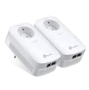 TP-Link 2000Mbps Powerline with 2 Gigabit Ethernet Ports and Integrated Socket, 2 Powerline Kit - Perfect Solution for Enjoying Multi-TV Service at Home -TL-PA9025P KIT (EN) - 1