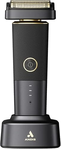 Andis - PFS-1,Resurge Foil Shaver - Includes Gold Titanium Hypoallergenic Foils,Easily Adjustable Pivot Head,Powered by Lithium-Ion Battery,Battery-Life Indicator & USB Charging Port – Black,White