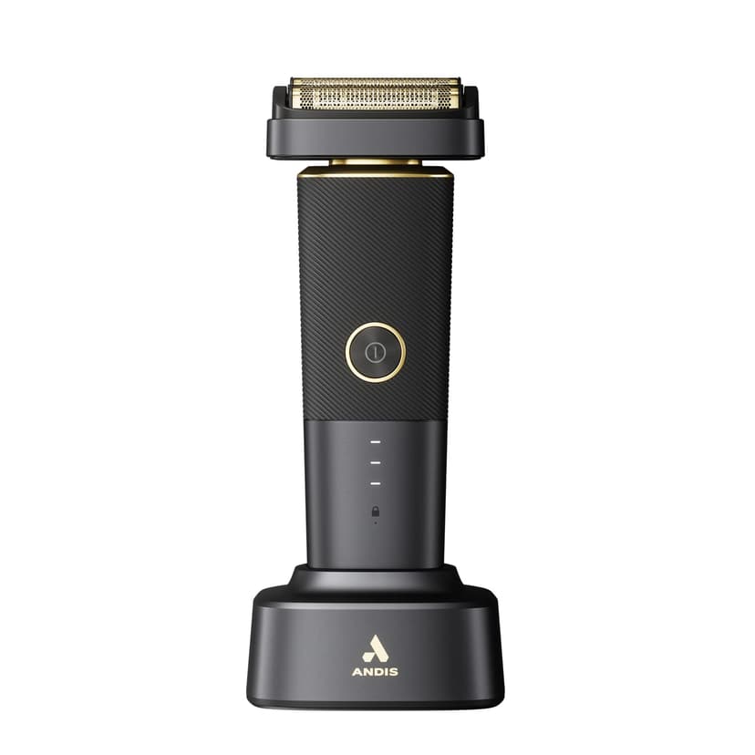 Andis - PFS-1,Resurge Foil Shaver - Includes Gold Titanium Hypoallergenic Foils,Easily Adjustable Pivot Head,Powered by Lithium-Ion Battery,Battery-Life Indicator & USB Charging Port – Black,White - 1