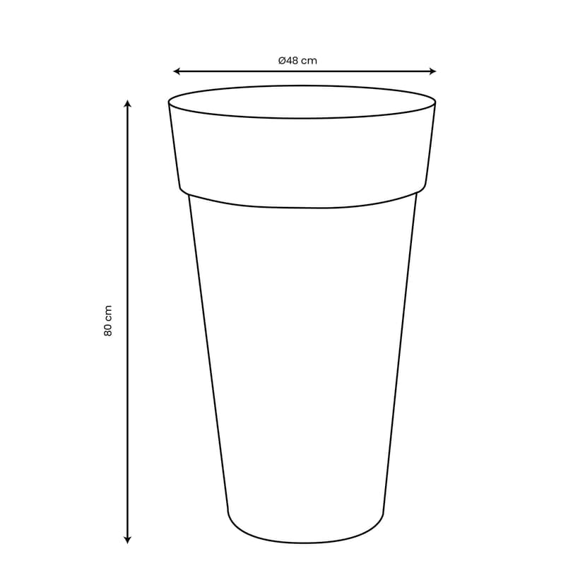 EDA Plastiques Toscane 13637 G. ANT SX2 Vase 20 x 80 cm XXL - 2