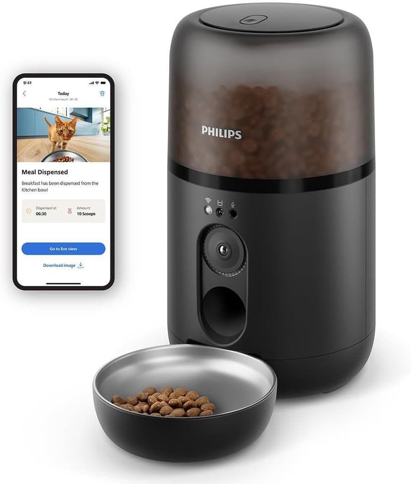 Philips Pet Series Smart Feeder with Camera, Motion Detection, Schedule Meals, Refill notification, Anti-clogging Technology, Fresh Food, Easy to Clean, App connectivity (PAW5320/02) - 1