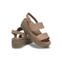Crocs Femme Brooklyn Low Wedge Sandales, Latte/Mushroom, 38/39 EU - 6
