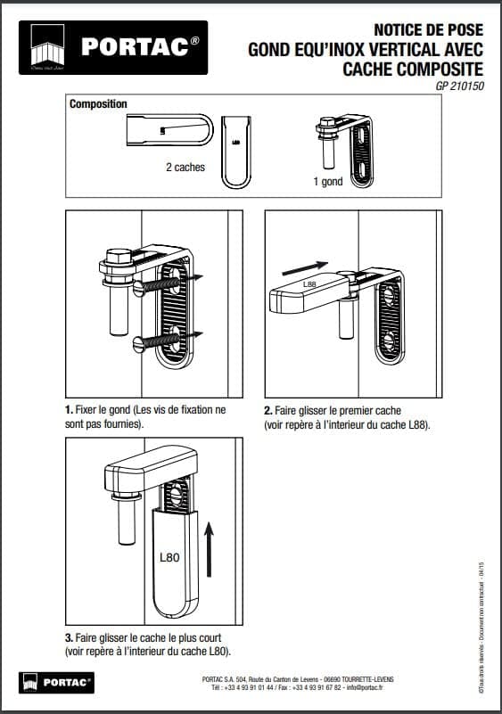 Hinge equ' Stainless Steel Vertical Door Hinge with Mini Composite, Black 9005 - 4