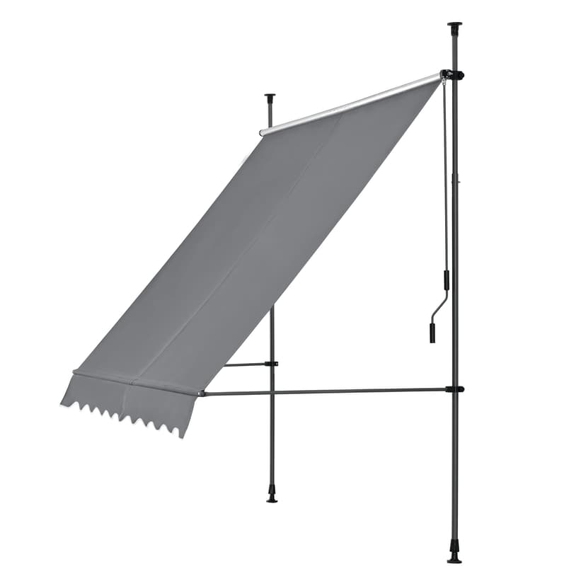Clamp awning 150 x 120 x 200-300cm Awning Balcony awning Sun protection without drilling Medium grey - 3