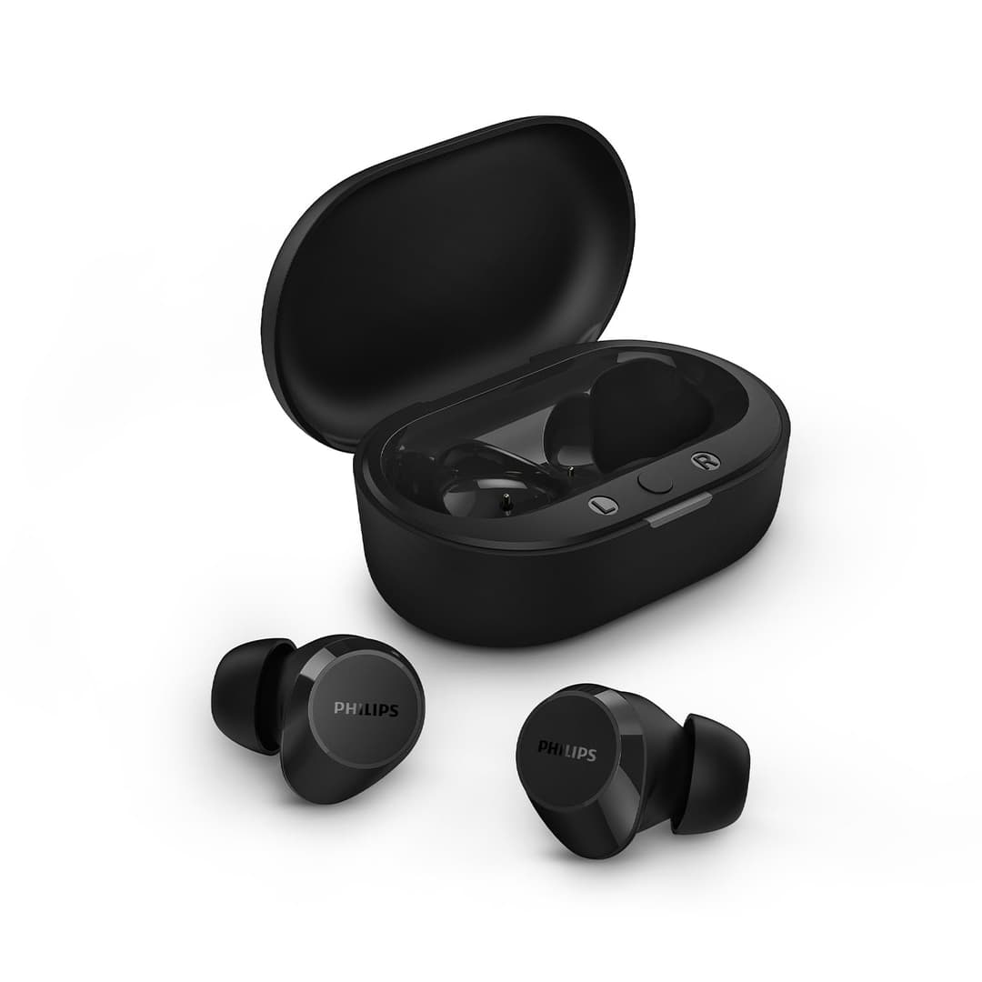 Philips TAT1209BK True Wireless In Ear Bluetooth Headphones - Small Buds, Great Value, Natural Sound with Dynamic Bass, Clear Calls and Pocket-Sized Charging Case - Black