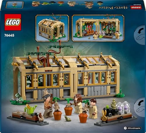 LEGO Harry Potter Hogwarts Castle: Herbology Class Set with Neville Longbottom, Hermione Granger & Prof. Sprout Minifigures - incl. 3 Mandrake Toy Plants - Gift for 8+ Year Old Girls & Boys - 76445 - 12