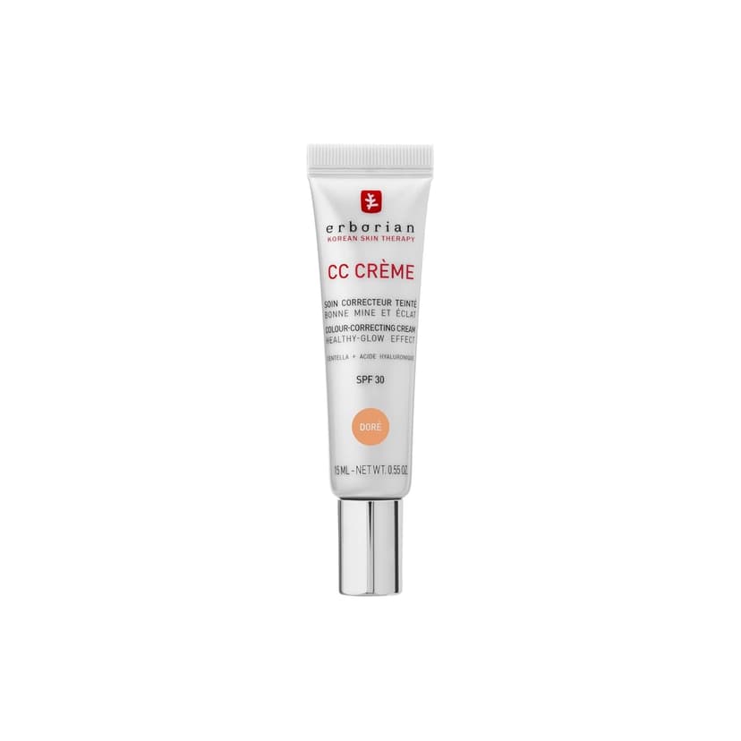 Erborian - CC Cream with Centella Asiatica- Color Correcting Cream with Healthy Glow Effect - Natural and Luminous Finish - Long-Lasting Hydration - Korean Cosmetic Care - Doré 15 ml - 1