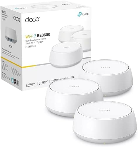 [NUEVO]TP-Link Deco BE25(3-pack)|Sistema Wi-Fi 7 Mesh BE3600|AI Mesh, Wi-Fi Dual-Banda de 3.6 Gbps, Puertos 2.5 Gbps, Multi-Link Operation MLO, Backhaul Combinado Inalámbrico y Cableado, Protección Ho