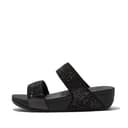 Fitflop Women's Lulu Glitter Slides, Summer Sandal - Lightweight & Comfortable with Natural Arch Support - Black Glitter - 6 UK - 1