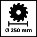 Einhell Table Saw with Stand 2000W, Saw Blade with Height/Angle Adjustment Facility, Parallel Stop, Angle Stop +/- 60°, Metal Base Frame TC-TS 2025/2 U - 8