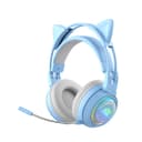 RGB Cat Ear Headphones,Bluetooth 5.3 Stereo Gaming Headset Over Ear Wireless Earphones with 50MM Driver/Detachable Mic/Elk Ears for Kids Adults - 1