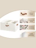 StorageWorks Organisateur de chaussures pour placard, boite rangement chaussures pour 24 paires, boîte en tissu avec couvercle transparent, conteneurs de rangement pour chaussures d'armoire, beige - 5