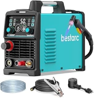 bestarc Machine de découpe plasma, arc pilote, grand écran LED, capteur d'air, 50 A, double tension 110/220 V, coupe nette de 1,3 cm, coupe maximale de 2 cm, maille post-gaz 2T/4T, pour bricolage