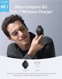 Anker MagSafe Compatible 3-in-1 Wireless Charging Station, Qi2 Certified 15W MagGo Charger, Foldable Travel Wireless Charging Pad for iPhone 17/16/15/14 Series, AirPods, Apple Watch (Not a Power Bank) - 2