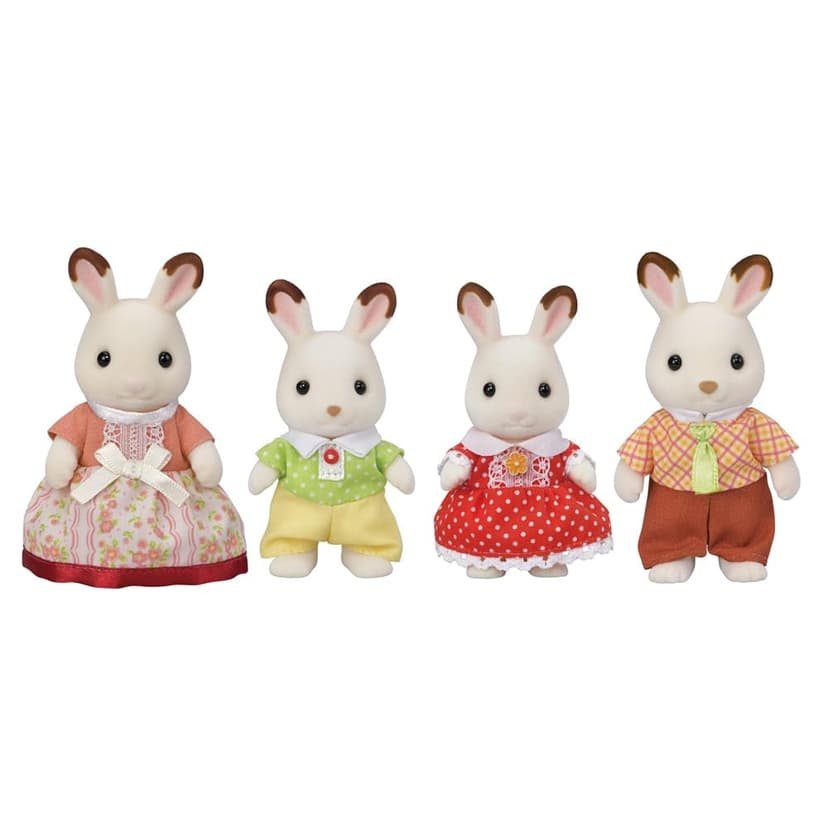 Sylvanian Families - La famille Lapin Chocolat - Set 4 figurines - Plongez dans l'univers de la famille Sylvanian - Figurines animaux miniatures - Jouet enfant 3 ans et + - 5655 - 2