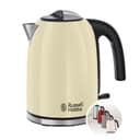 Russell Hobbs Kettle [1.7l, 2400W] Colours+ stainless steel cream (pressure cooking function, removable lime filter, optimised spout, external water level indicator) tea maker 20415-70 - 1