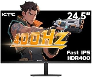 KTC Moniteur de jeu 24,5 pouces 400 Hz, écran d'ordinateur FHD 1080p 240 Hz, IPS rapide, compatible FreeSync/G-Sync, HDR400, DisplayPort x2 HDMI x2, VESA, inclinaison réglable, H25X7