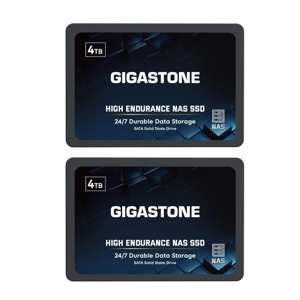 Gigastone 1TB NAS SSD Drive (2-Pack) 24/7 Durable TLC High Endurance RAID Data Storage Network Attached Storage 2.5" SATA Internal Solid State Hard Drives