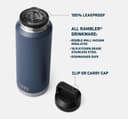 YETI Rambler Bottle Chug, Vaccum Insulated Stainless Steel Bottle with Leakproof Chug Cap, Rescue Red, 46 oz (1.3 L) - 4
