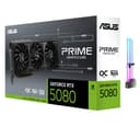ASUS Prime GeForce RTX 5080 OC Edition Triple Fan Graphics Card, 16GB GDDR7, 1827 AI Tops, 5th Gen Tensor Cores, DLSS 4, PCIe 5.0, DP 2.1b x3, HDMI 2.1b, with GPU Holder - 1