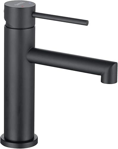 ONECE Tap Black Bathroom Faucet, Single Lever Mixer Tap with Removable Bubbler, Black Finish, Stainless Steel, Contemporary Style