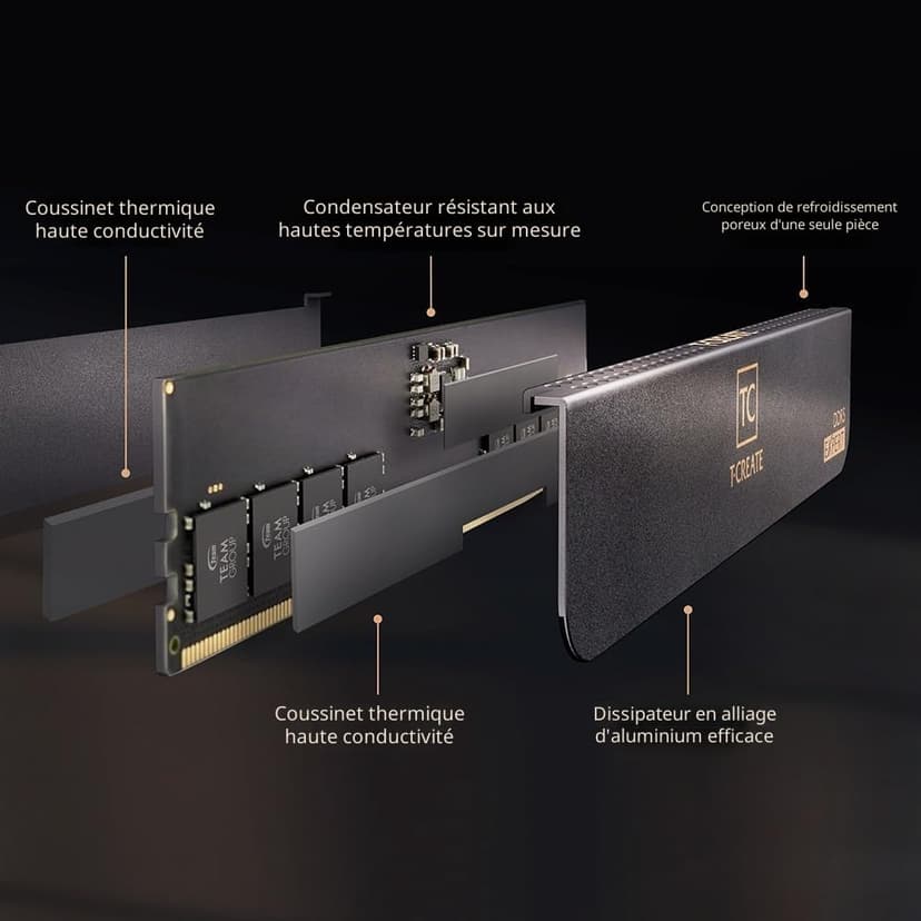 TEAMGROUP T-Create Expert Overclocking 10L DDR5 32GB Kit (2 x 16GB) 6000MHz (PC5-48000) CL38 Desktop Memory Module Ram - CTCED532G6000HC38ADC01 - 4