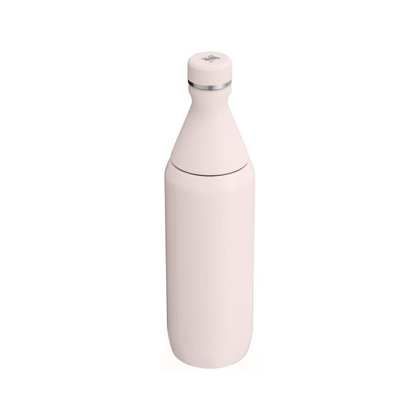 Stanley The All Day Slim Sports Water Bottle 0.6L - Cold For 6 Hours - Iced For 11 Hours - BPA-Free Recycled Stainless Steel Coffee Flask - Leakproof - Dishwasher Safe - Rose Quartz - 8