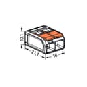 Wago Bornes de connexion compactes Lot de 50 - 2 voies - Levier de commande - 0,5-6 mm² - Transparent - Polycarbonate (PC) - Montage sur rail DIN - 32 A - 450 V - -40 à 105°C - 3