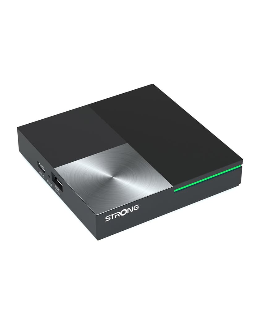 STRONG Leap-S3 Pro Box Streaming Google TV 4K UHD avec Port Ethernet, Android 12, 4GB RAM + 32GB Stockage, Wi-FI 6, Chromecast Intégré, Assistant Google Vocal, Dolby Atmos & Dolby Vision - 1