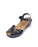 Monaco 003 Wedge Sandal Black, Black/White, 6 UK - 1