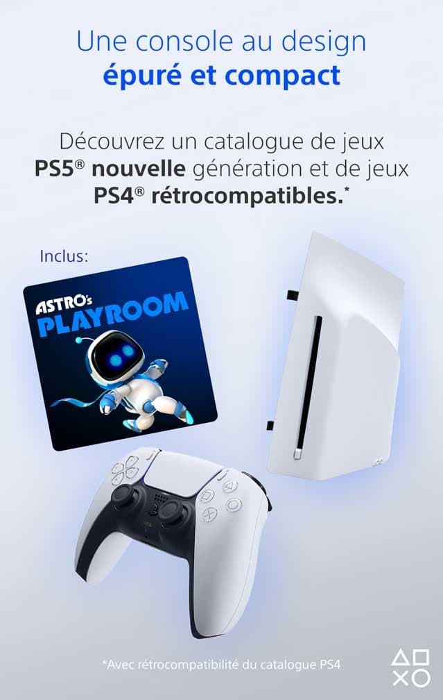 Sony, Console PlayStation 5 Édition Standard 1 To avec lecteur Blu-ray 4K, SSD Ultra-Rapide, Audio 3D, Ray Tracing, 1 Manette DualSense avec Retour Haptique et Gâchettes Adaptatives, Couleur : Blanche - 2