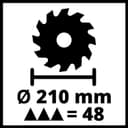 Einhell Dual Bevel Sliding Mitre Saw 1800W, +/-45° Mitre, +/-47° Bevel Saw with 48T Blade for Cutting Wood, Dust Extraction, Laser, Suitable for Materials Such as Wood, Coated Boards or Plastic - 8