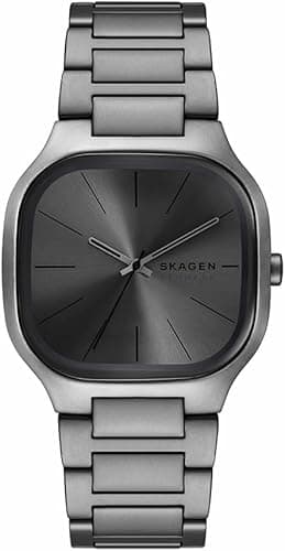 SKAGEN Montre Mellem pour Homme, Mouvement à Quartz Trois Aiguilles avec Bracelet en Acier Inoxydable, Gris Anthracite, 40 mm