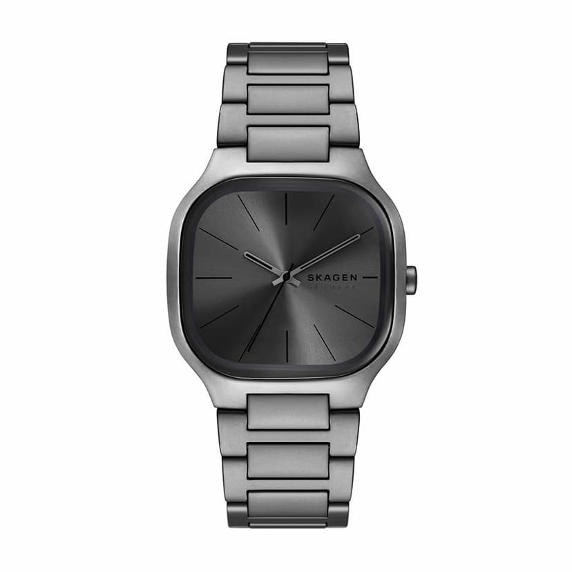 SKAGEN Montre Mellem pour Homme, Mouvement à Quartz Trois Aiguilles avec Bracelet en Acier Inoxydable, Gris Anthracite, 40 mm - 1