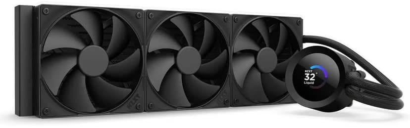 NZXT Kraken Plus 360 – AIO CPU Liquid Cooler – 360mm Radiator – 3 x F120P Fans – Customizable 1.54" Square LCD – AMD® AM5, AM4 – Intel® LGA 1851/1700, 1200/115X – Black - 1