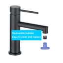 ONECE Tap Black Bathroom Faucet, Single Lever Mixer Tap with Removable Bubbler, Black Finish, Stainless Steel, Contemporary Style - 2