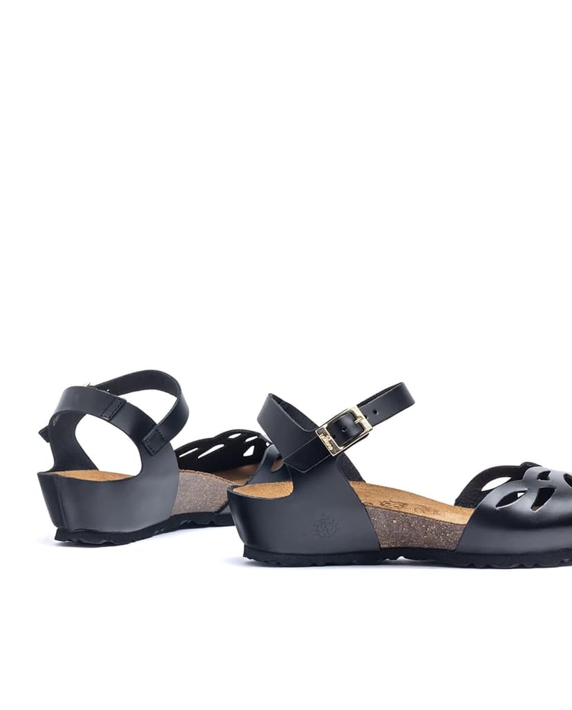 Monaco 003 Wedge Sandal Black, Black/White, 6 UK - 3