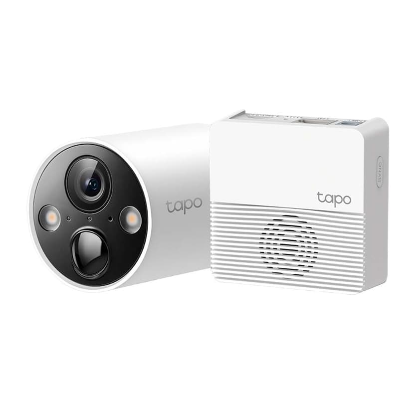 TP-Link Tapo C420S1 indoor & outdoor surveillance camera, 2K high resolution, 5200mAh rechargeable battery, full color night vision, AI, microSD card & cloud storage, 1 cam with hub - 1