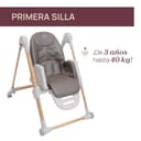 Chicco Polly Armonia Chaise Haute Bebé Évolutive, pour Enfants de 0 Mois à 40 kg, 9 Niveaux de Hauteur, 3 Positions d'Inclinaison, Repose-Pieds Réglables, Pliage compact, 4 Roues, Brun - 8