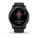 Garmin Venu 2 - Montre connectée GPS Multisports avec écran AMOLED, autonomie Longue durée (11 Jours) – Gris avec Bracelet Noir - Boîtier 45 mm - 6