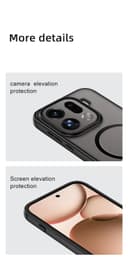 GIOPUEY Case for OPPO Find X9 Pro, Matte PC Back + TPU Bumper Shockproof Phone Cover - Black - 7