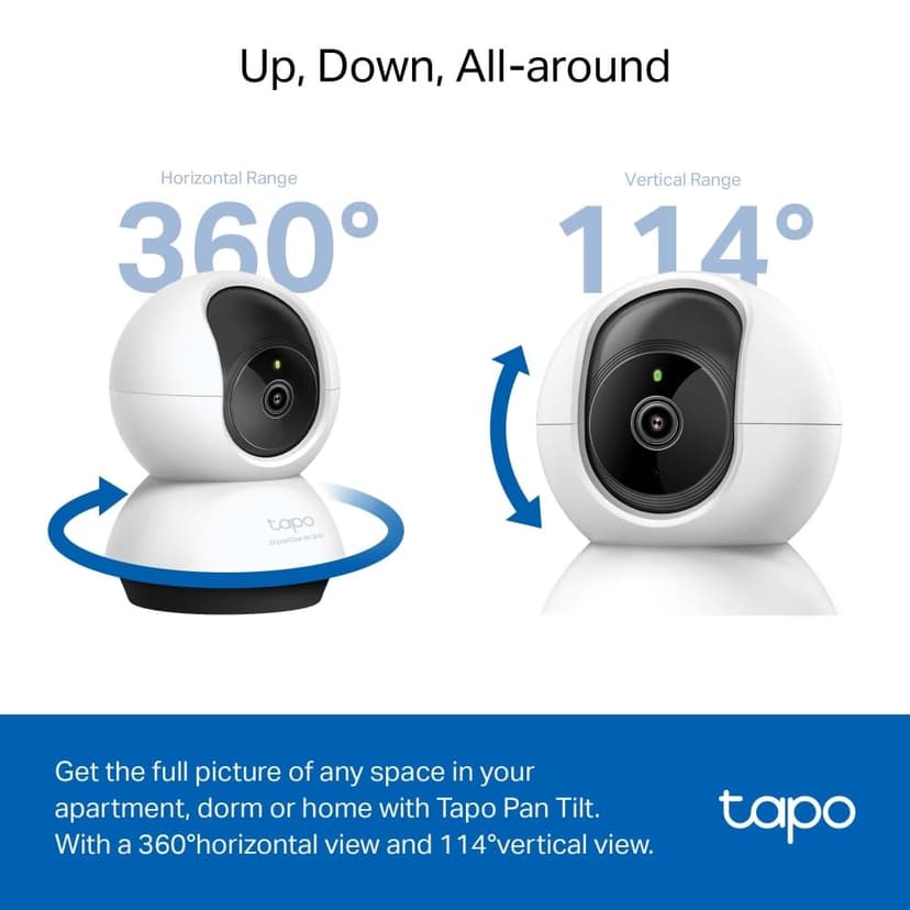 TP-Link Tapo 2K 4MP C220 WiFi Indoor Surveillance Camera, Person Detection, Two-Way Audio, Compatible with Alexa and Google Assistant, for Baby/Pets,White - 4