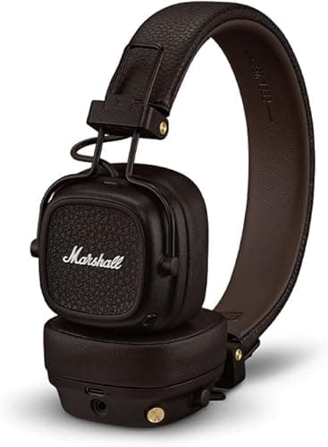 Marshall Casque Bluetooth Supra-auriculaire Major V, écouteurs sans Fil, Pliables, autonomie sans Fil de Plus de 100 Heures, Marron