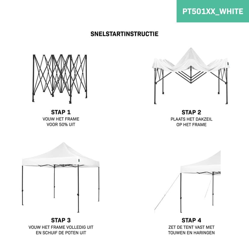 VONROC Easy-Up Gazebo 3 x 3 m – Waterproof Garden Tent, UV Protection 50+, Steel Frame, Bag with Wheels – Modular and Expandable - 6