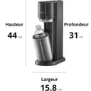 Sodastream Duo Sparkling Water and Soda Machine for Glass Jug | Pack of 1 Glass Jug 1L + 1 Bottle 1L Stainless Steel Finish Dishwasher + 1 60L Gas Refill Clip | Black - 2