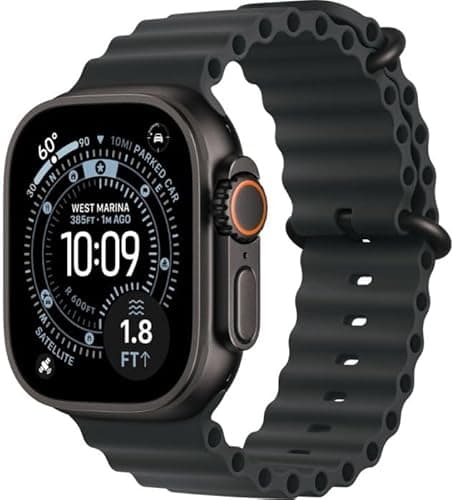 Apple Watch Ultra 3 [GPS + Cellular 49mm] Running and Multisport Smartwatch with Black Titanium Case and Black Ocean Strap, Satellite Communications, Health and Activity Tracking