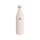 Stanley The All Day Slim Sports Water Bottle 0.6L - Cold For 6 Hours - Iced For 11 Hours - BPA-Free Recycled Stainless Steel Coffee Flask - Leakproof - Dishwasher Safe - Rose Quartz - 1