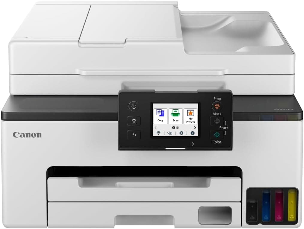 Canon MAXIFY GX2050 Printer for Home & Office Use - Colour Home Printers & Scanners All-in-One Wireless | MegaTank Inkjet Printer, Copier, Scanner & Fax | WiFi, Ethernet & USB Connectivity A4 Printer